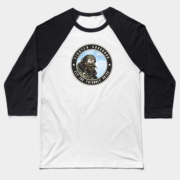 Fighter Squadron Black Baseball T-Shirt by ranxerox79